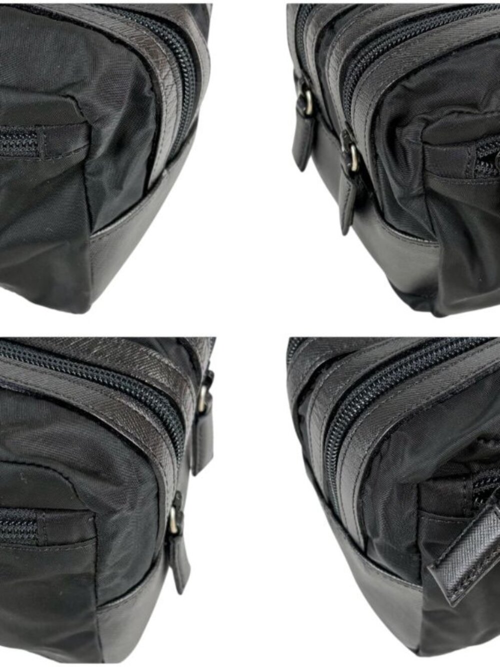 Prada Triangle Logo Clutch Multi Pouch Black Tessuto - Picture 5 of 12